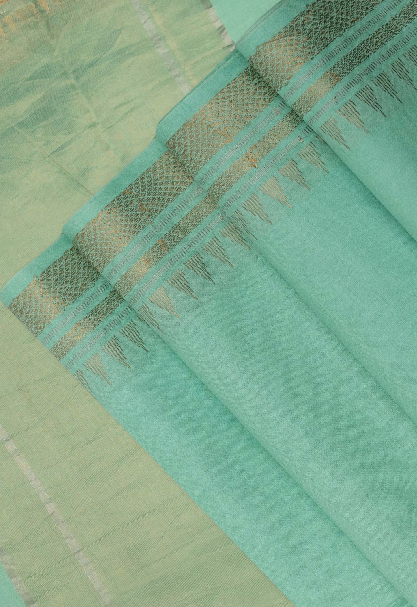 Handloom Handwoven Pista Green Pure Tussar Soft Silk Saree