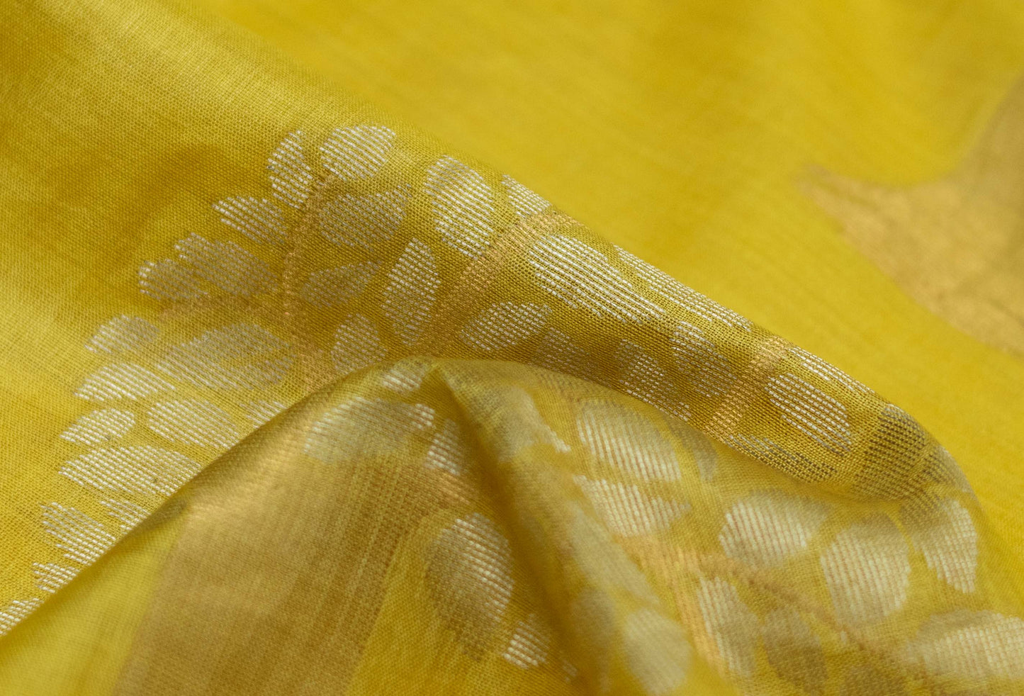 Handwoven Pure Tussar Soft Silk Yellow Saree