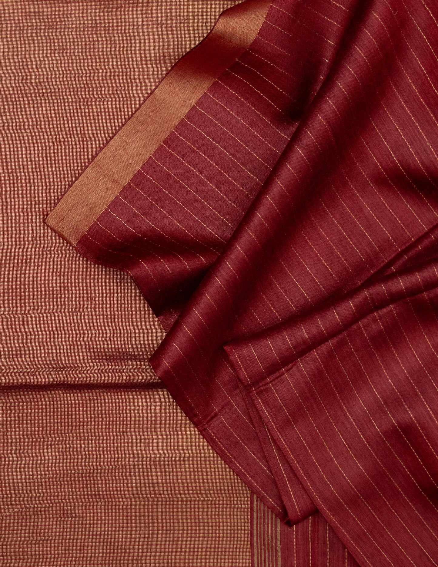 Handwoven Pure Tussar Soft Silk Saree in Brown color