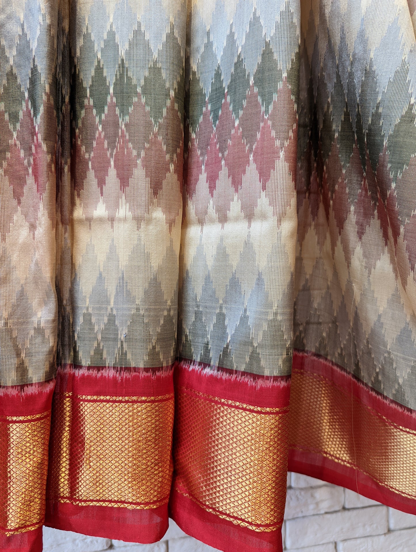 Handloom Pure Silk Multi Colour Ikat Saree