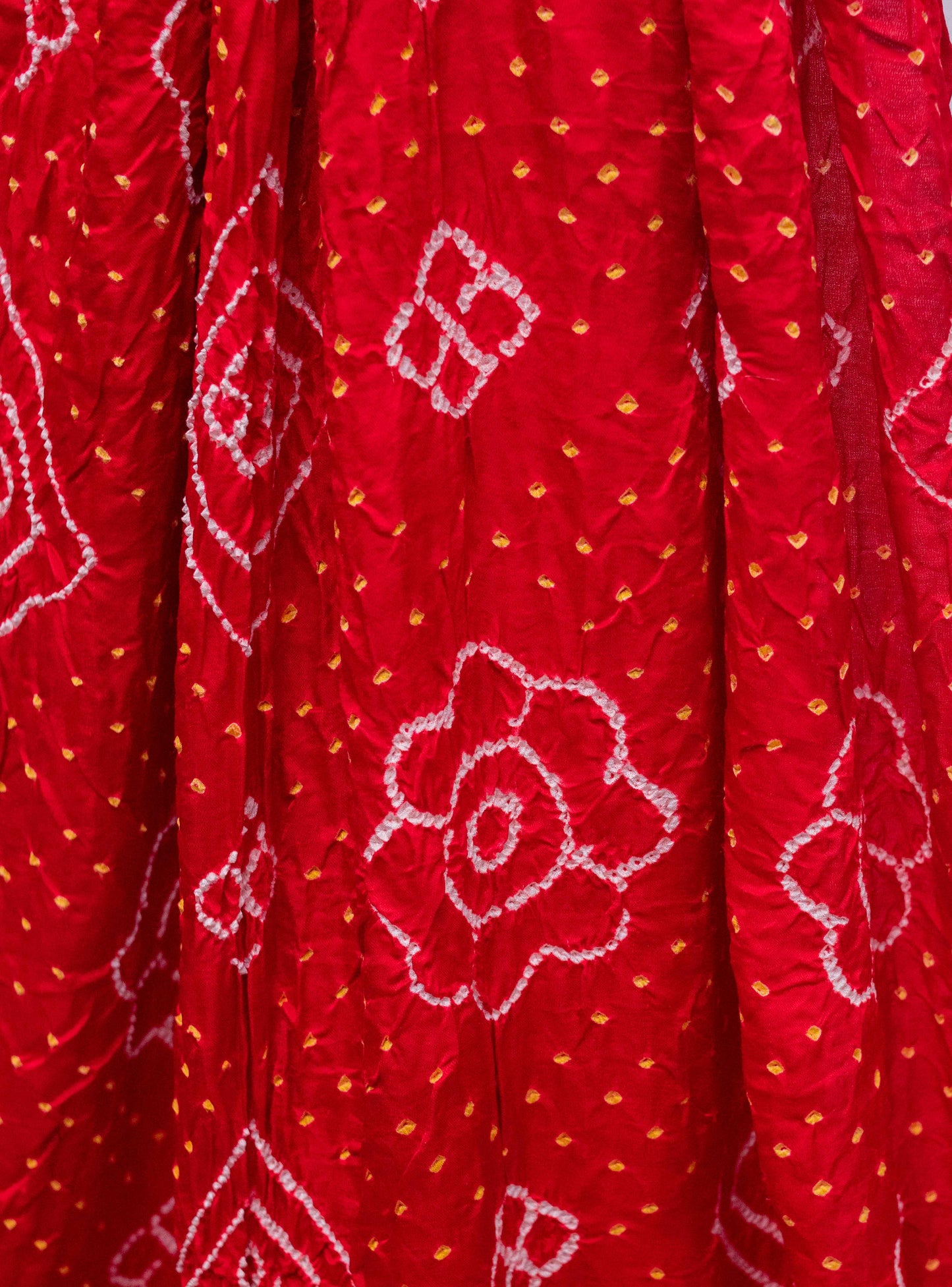 Pure Gajji Silk Red Bandhani Saree