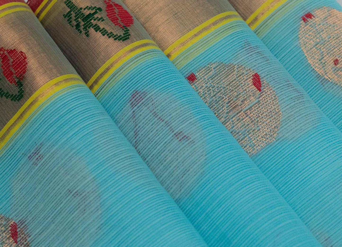 Blue Pure Zari Tissue Kota saree
