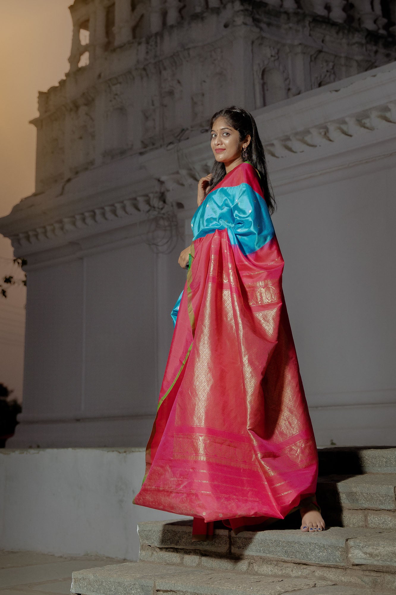 Buy SWIFFIN Designer Cotton Silk Paithani Royal Blue-Pink Saree For  Women/Women Saree With Unstitched Blouse- PAITHANI-ROYAL BLUE-PINK Online  at Best Prices in India - JioMart.