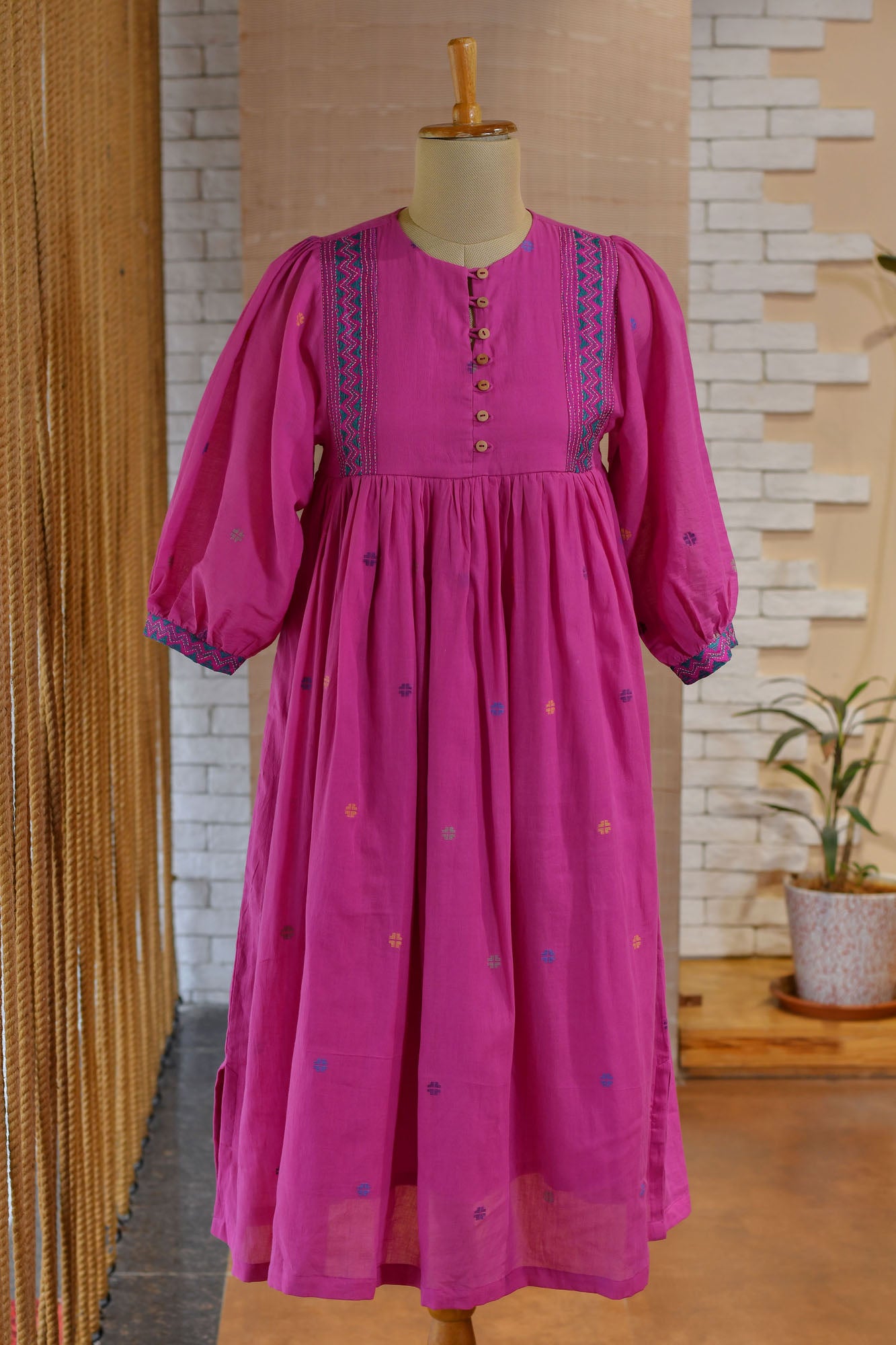 Hand woven jamdani with hand embroidered dress