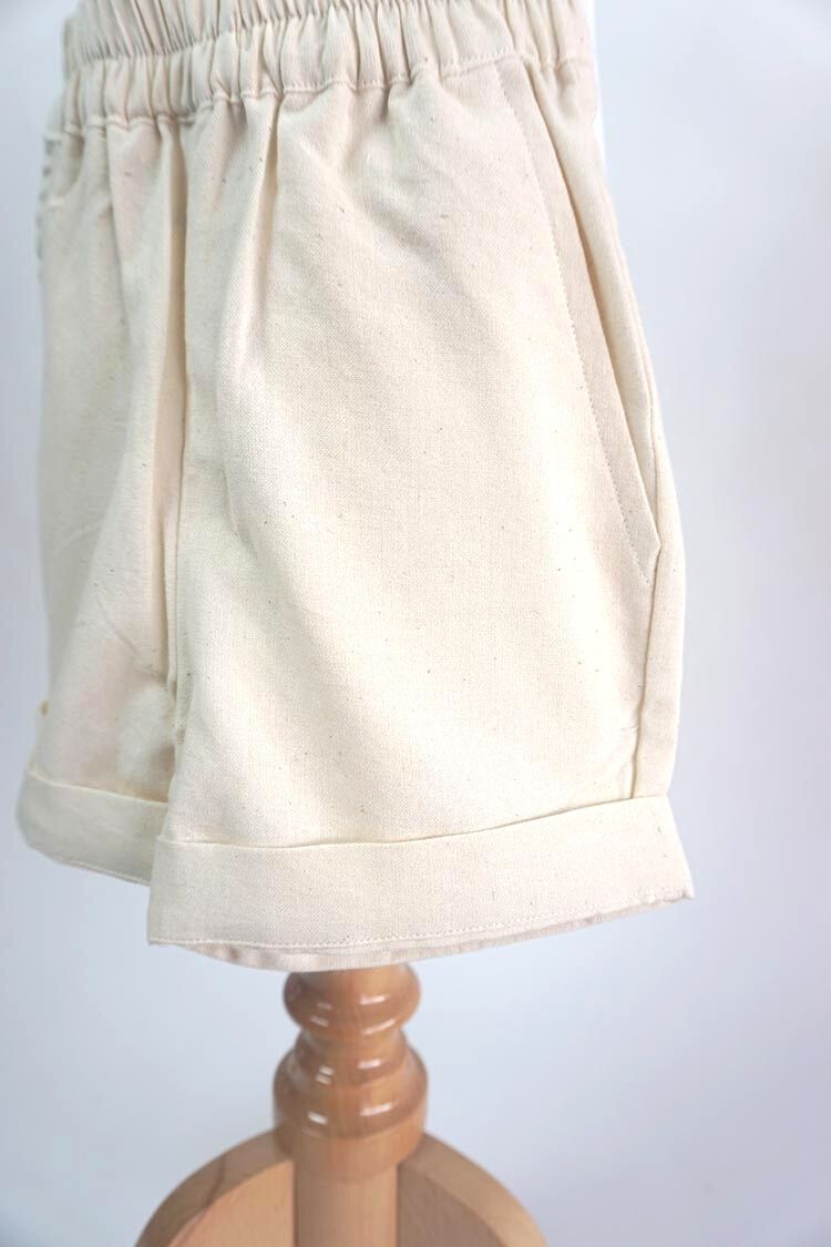 Handwoven Beige Khadi Boy's Shirt with Half White Ikat Shorts